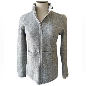 FIGS On Shift Grey Heather Sweater Jacket Multiple Pockets Full Zip Size Small